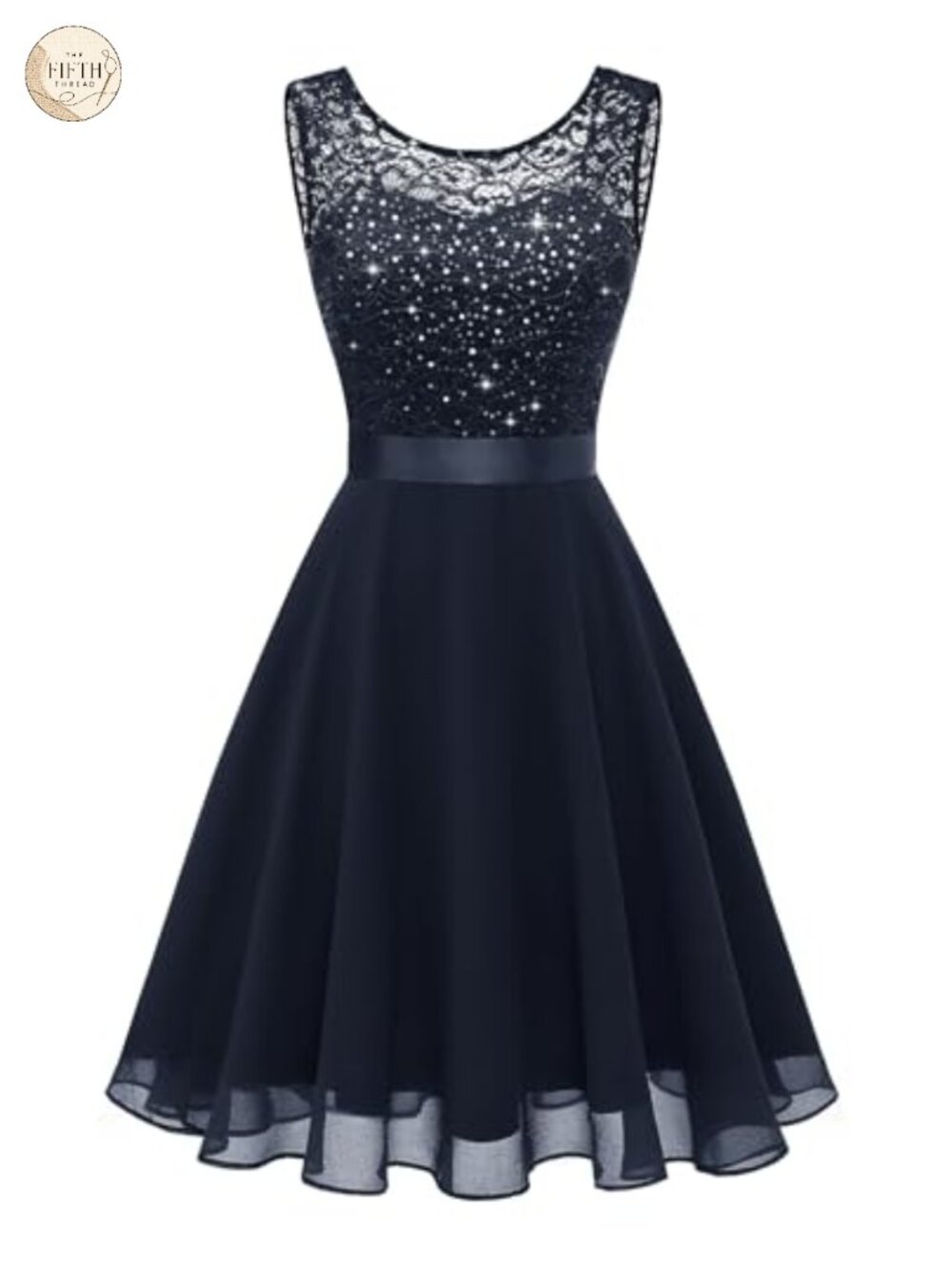 BeryLove Sleeveless Lace A-Line Cocktail Dress Wedding Guest Formal Bow Belt